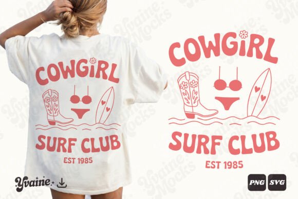 Download Retro Summer Cowgirl Surf Club PNG SVG - Premium Resources